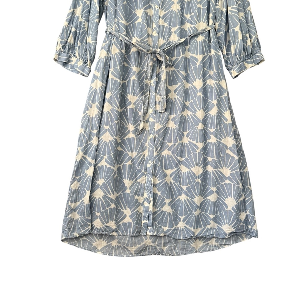H&M‎ | Tie Waist Balloon Sleeve Midi Dress Button Front Size M - Picture 5 of 10